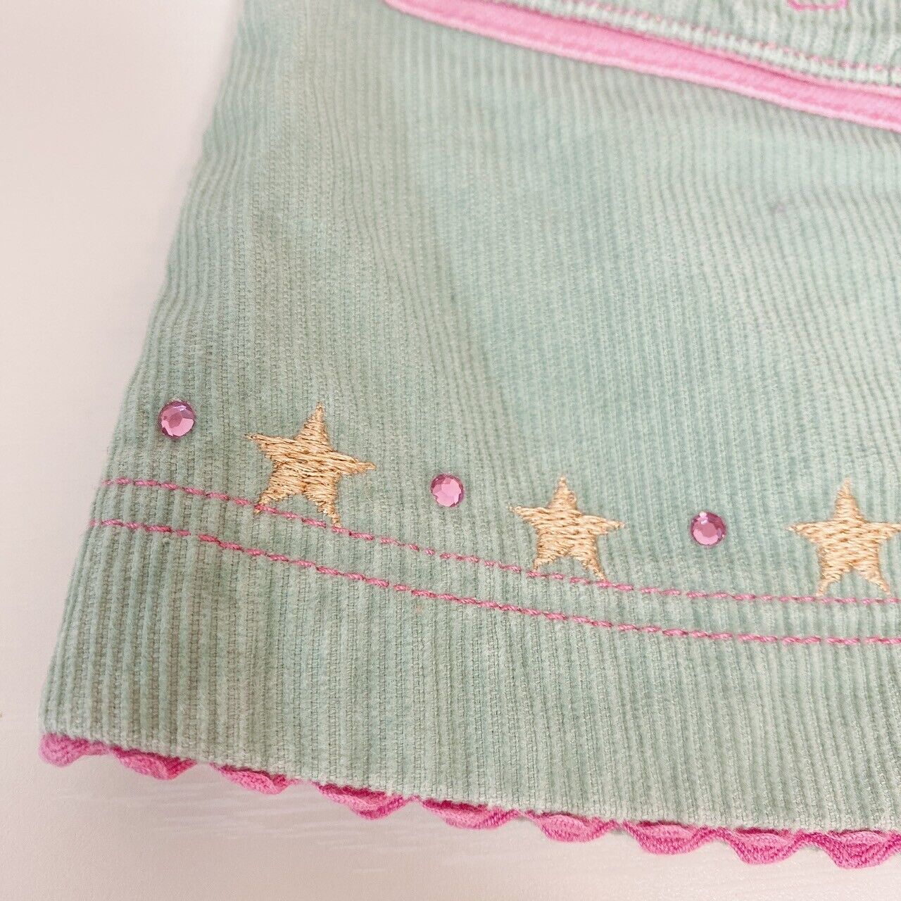 Mezzo Piano Skirt 110cm Green Frill Star Heart Pocket Cotton Kids Kawaii Rare