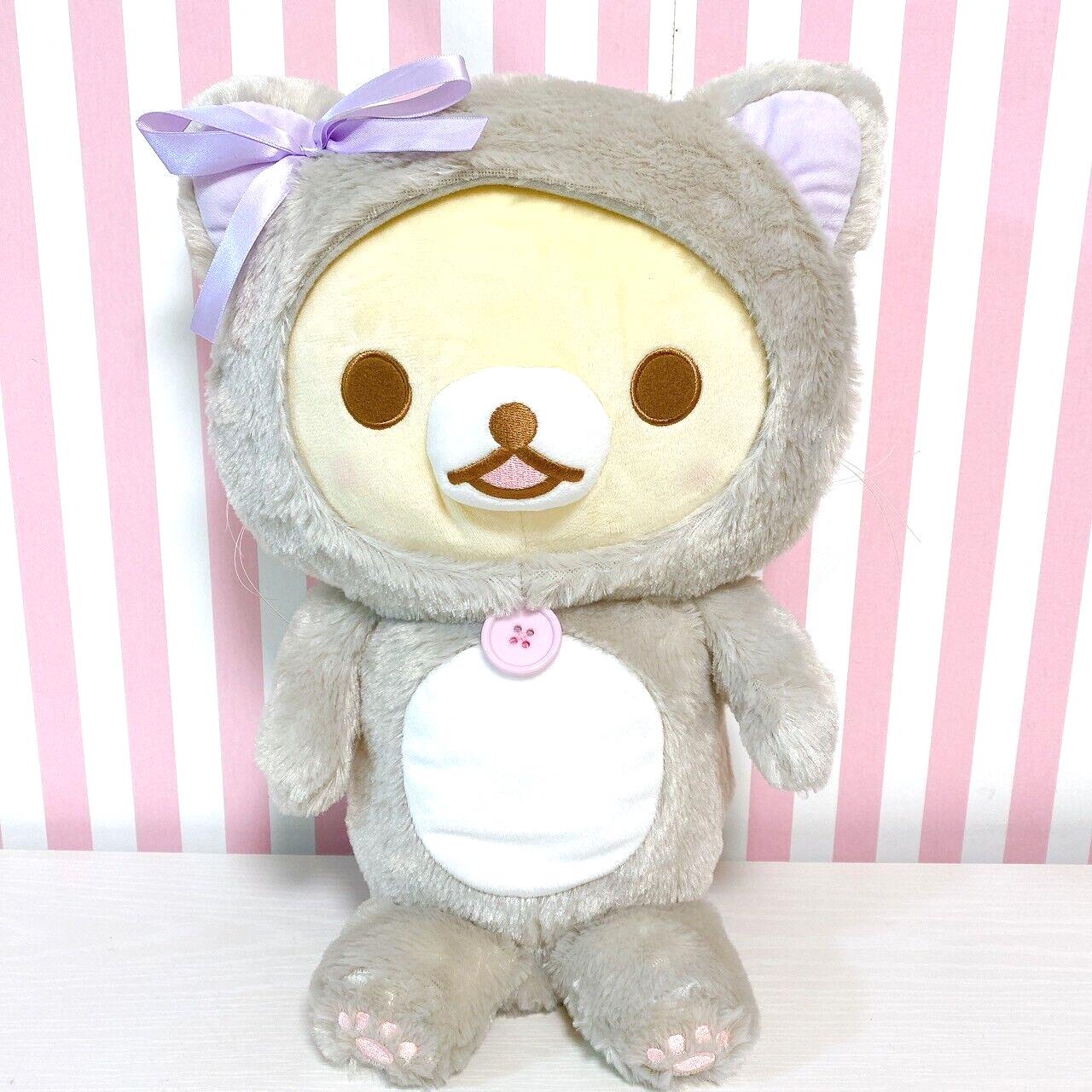 Korilakkuma Plush Backpack Rucksack Soft Stuffed Toy Ribbon Costume Fluffy Bear