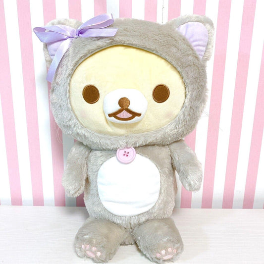 Korilakkuma Plush Backpack Rucksack Soft Stuffed Toy Ribbon Costume Fluffy Bear