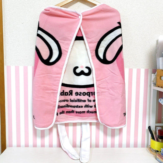 TaiTo Hanyou Usagi All Purpose Rabbi Blanket Pink White Rabbit Hat Fluffy Kawaii