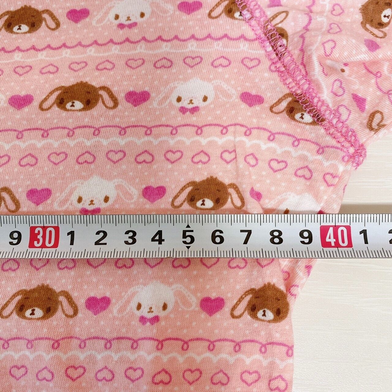 Sanrio Sugar Bunnies Pajamas Kids 140cm Pink Shirousa Kurousa Long Sleeve Heart