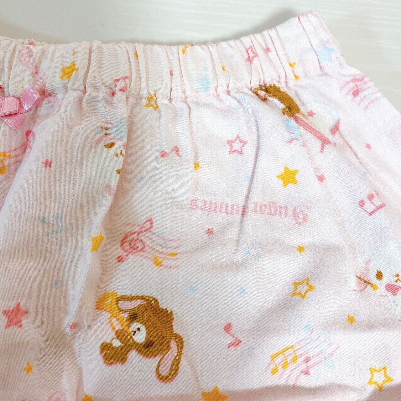 Sanrio Sugar Bunnies Pajamas Kids 140cm Pink Ribbon Frill Shirousa Kurousa Rare