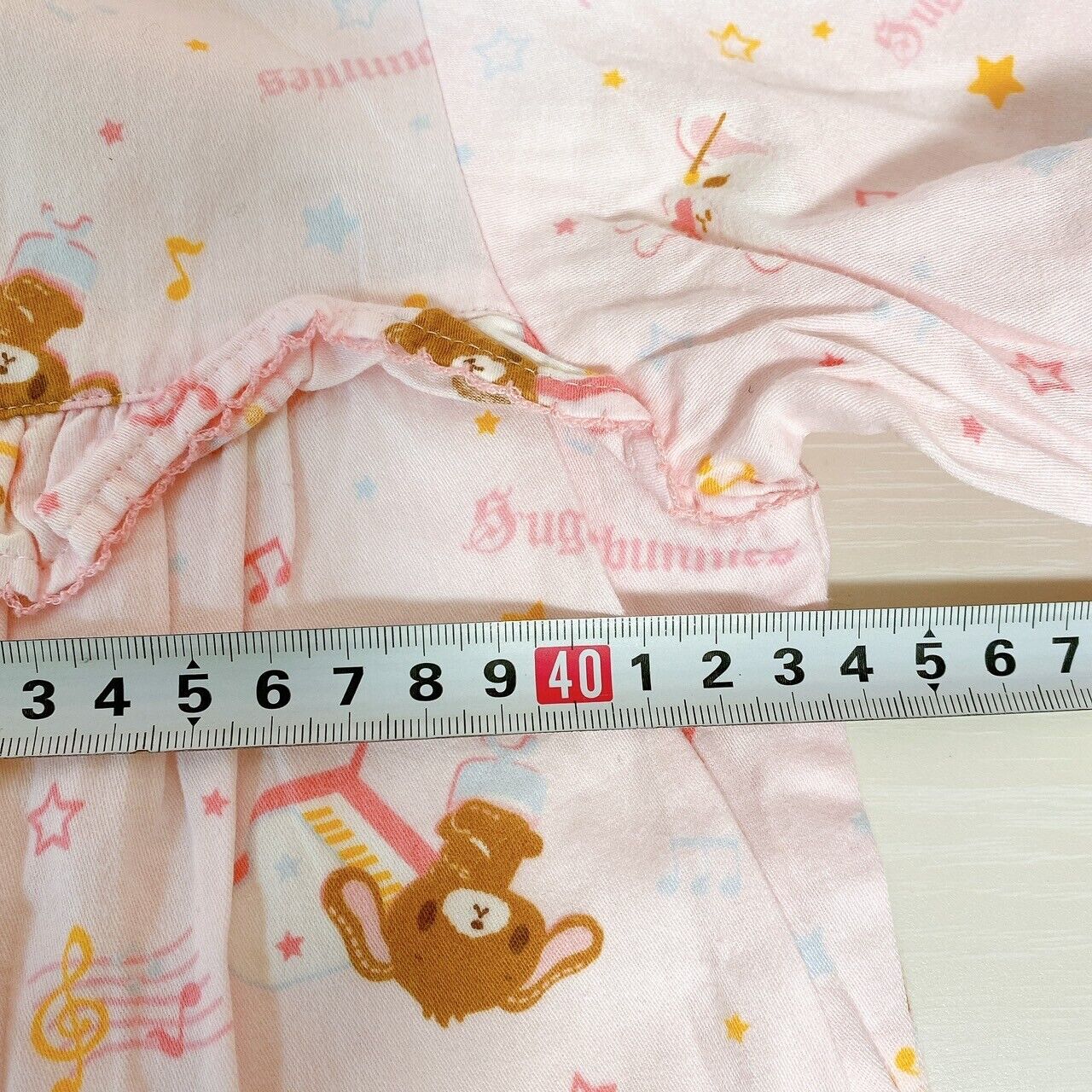 Sanrio Sugar Bunnies Pajamas Kids 140cm Pink Ribbon Frill Shirousa Kurousa Rare