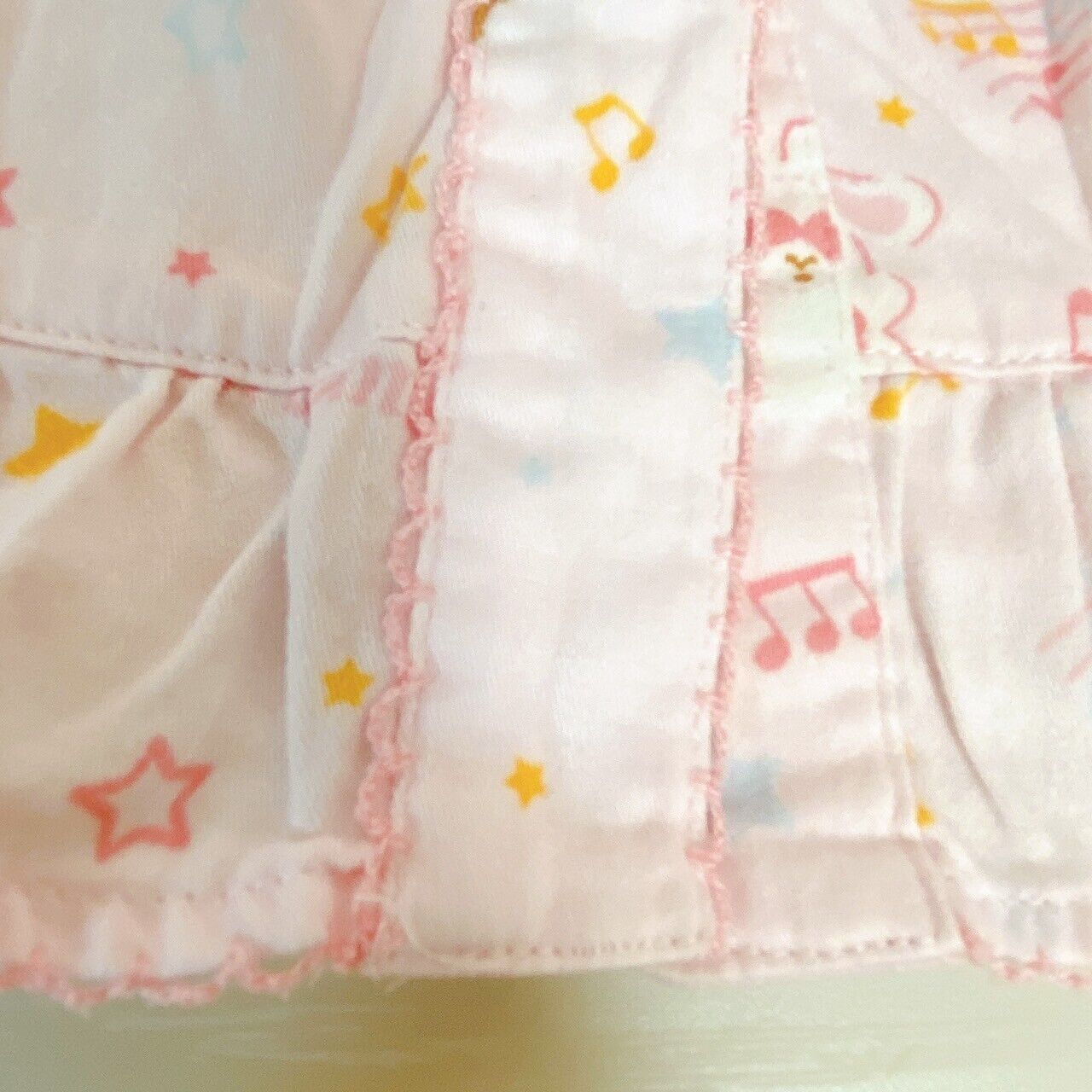 Sanrio Sugar Bunnies Pajamas Kids 140cm Pink Ribbon Frill Shirousa Kurousa Rare