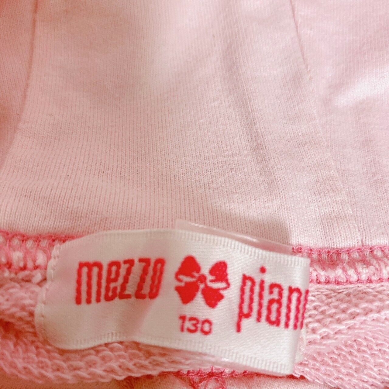 Mezzo Piano Hoodie Sweatshirt 130cm Pink Rabbit Bear Ribbon Strawberry Heart