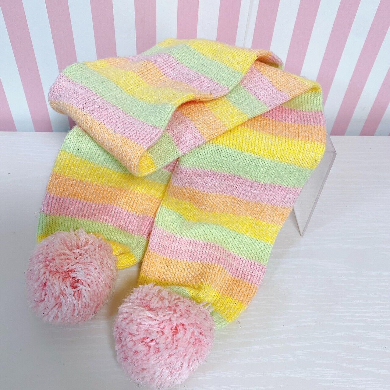 Mezzo Piano Muffler Winter Scarf Mimi Rabbit Rainbow Colorful Fluffy Chick Rare