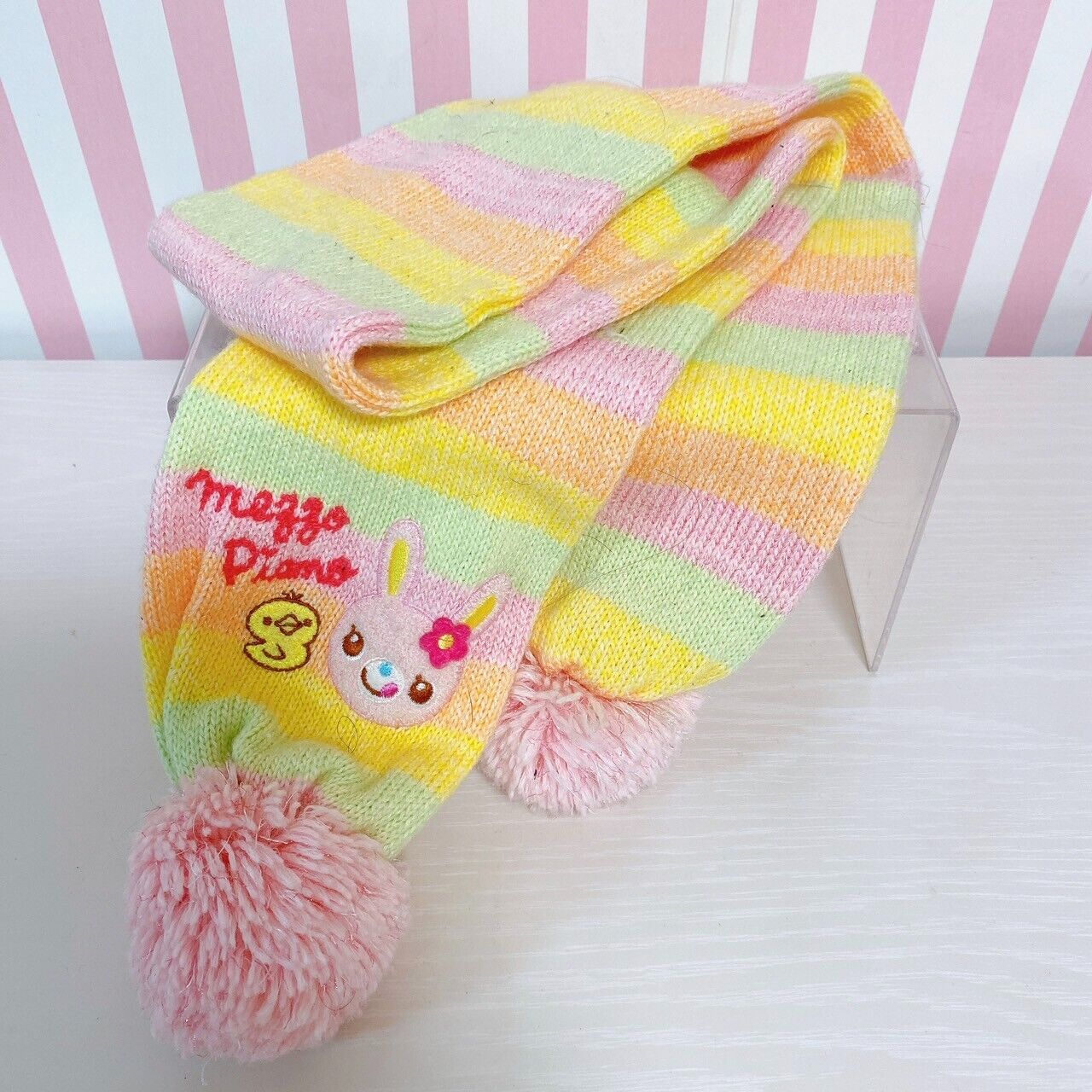 Mezzo Piano Muffler Winter Scarf Mimi Rabbit Rainbow Colorful Fluffy Chick Rare