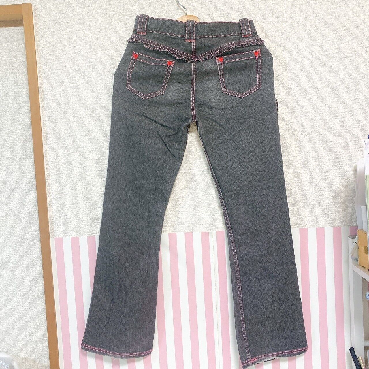 Mezzo Piano Pants M Size 150cm Denim Heart Pink Stitch Kids Girl Kawaii Rare