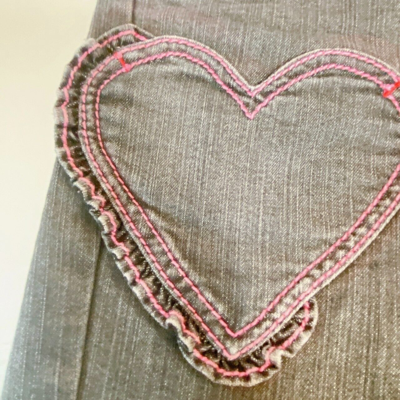 Mezzo Piano Pants M Size 150cm Denim Heart Pink Stitch Kids Girl Kawaii Rare