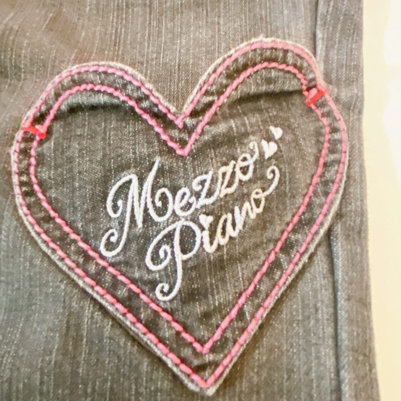 Mezzo Piano Pants M Size 150cm Denim Heart Pink Stitch Kids Girl Kawaii Rare