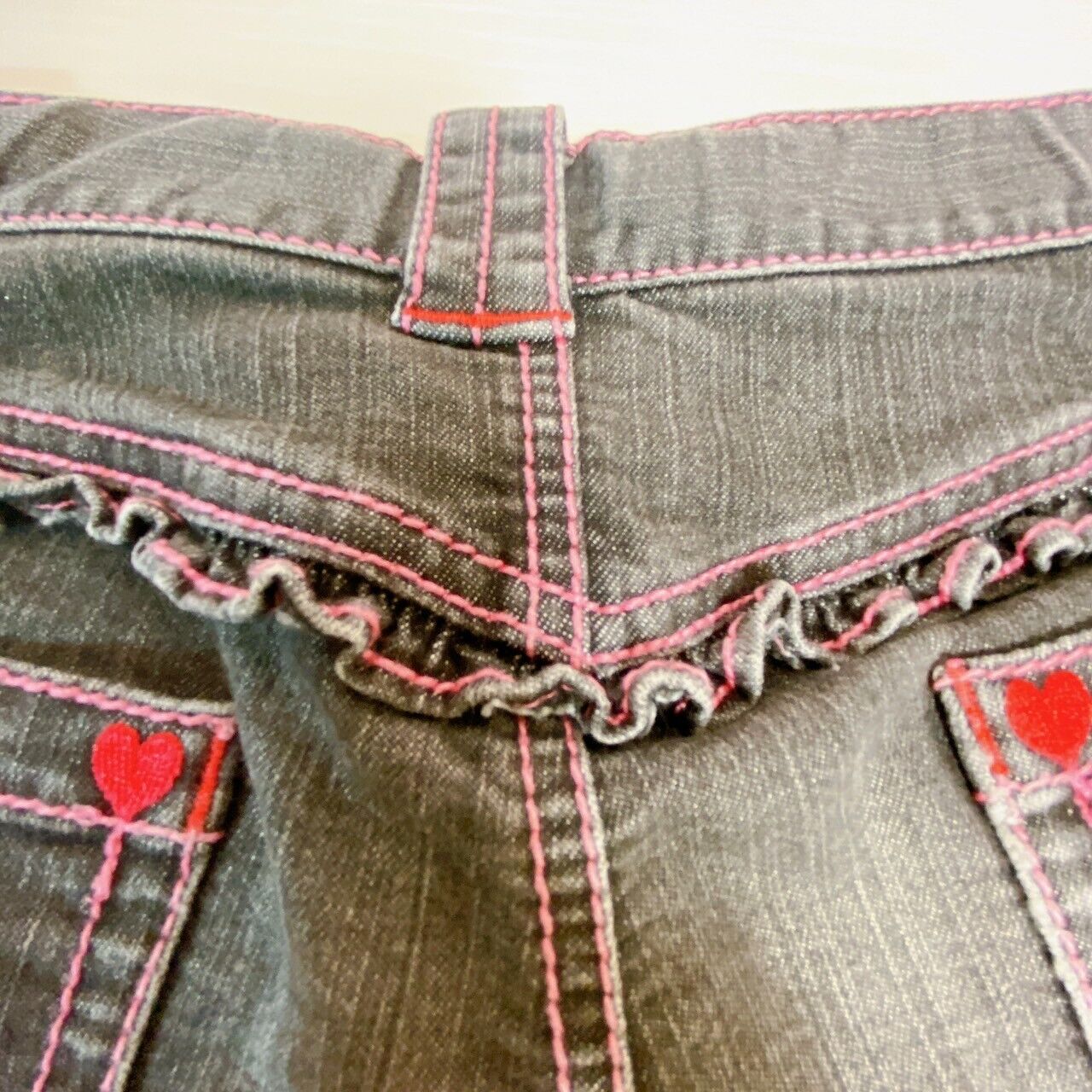 Mezzo Piano Pants M Size 150cm Denim Heart Pink Stitch Kids Girl Kawaii Rare