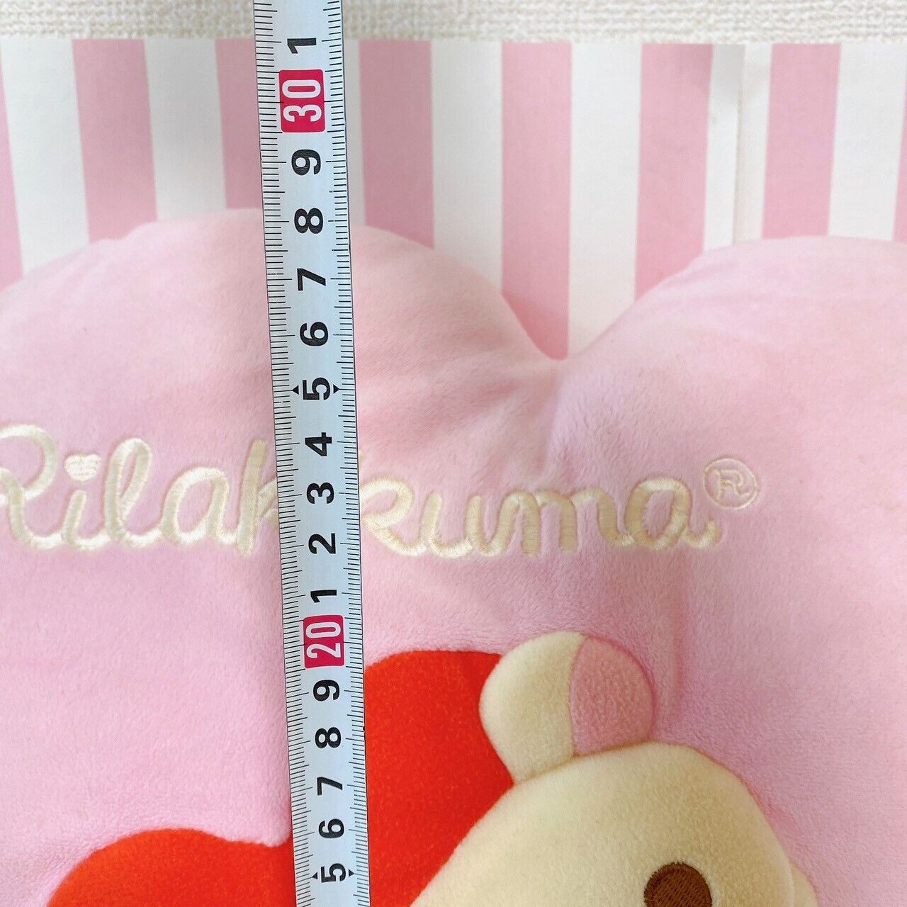 San-x Rilakkuma Korilakkuma Cushion Heart Pink Red White Bear Fluffy Lying Rare