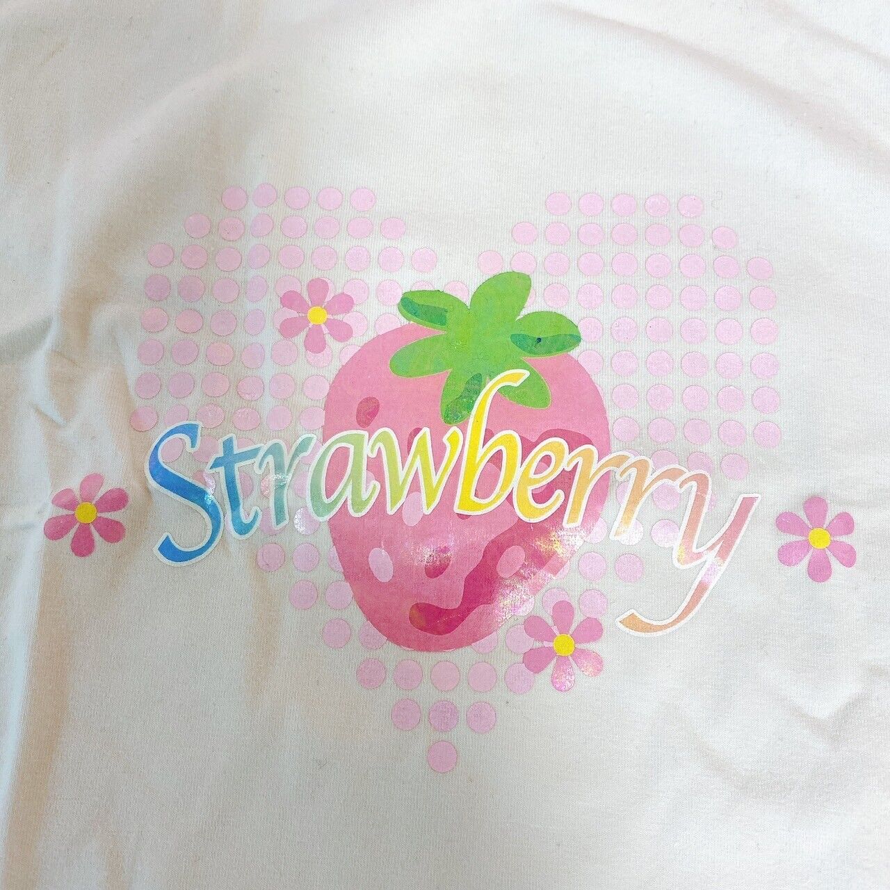 Mother Garden Short Sleeve T-shirt Ladies S Size Strawberry Heart Flower Frill