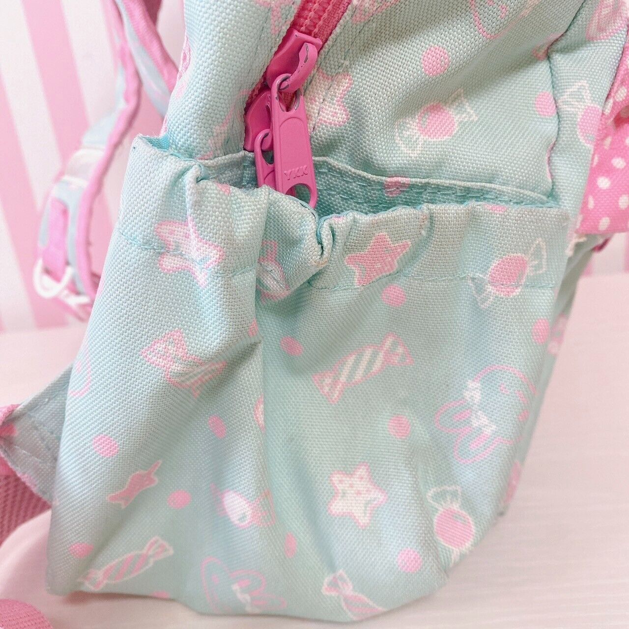 Mother Garden Usamomo Rucksack Backpack School Bag Pink Blue Ribbon Candy Dot