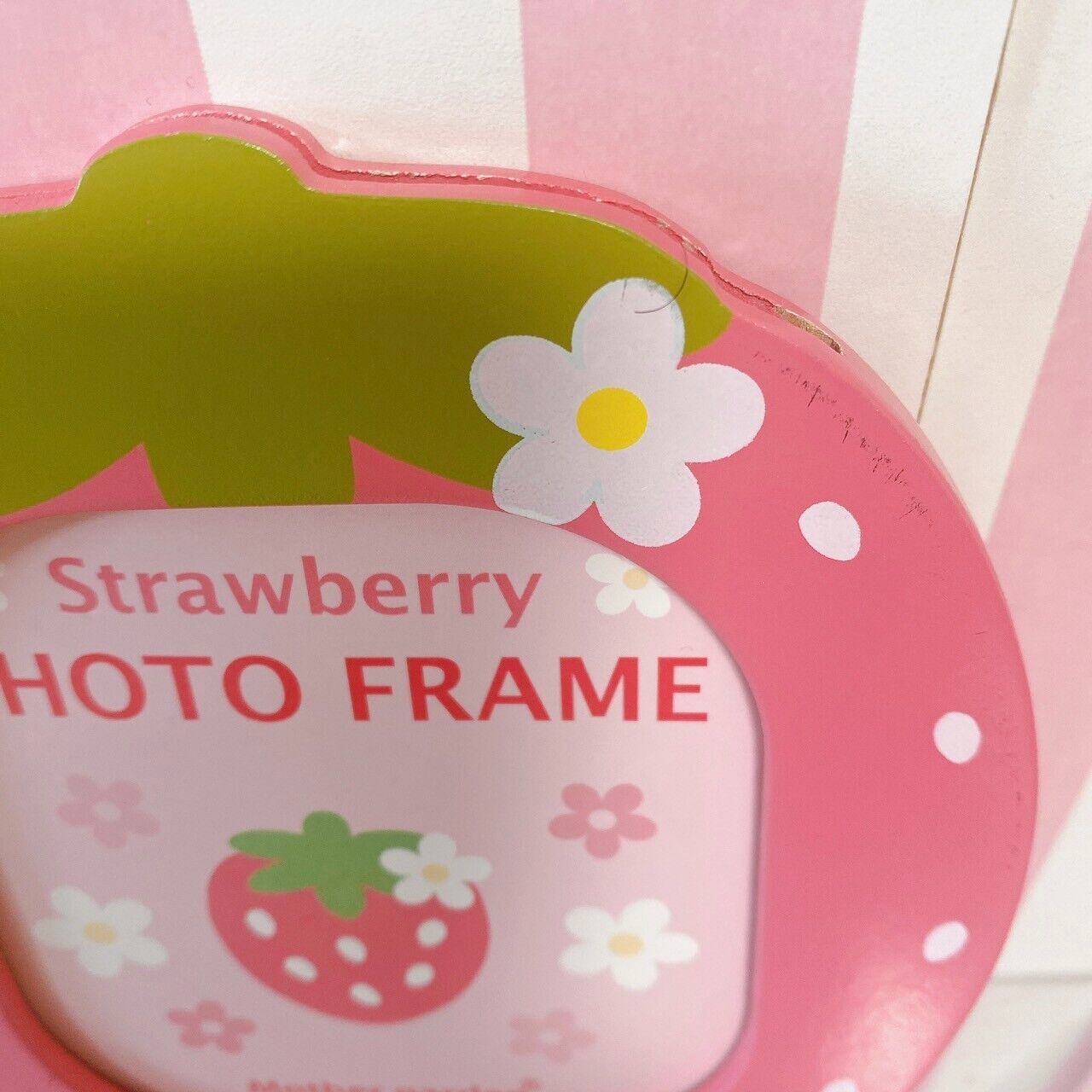 Mother Garden Photo Frame Hand Mirror Set 2 Pink Strawberry Dot Flower Kawaii