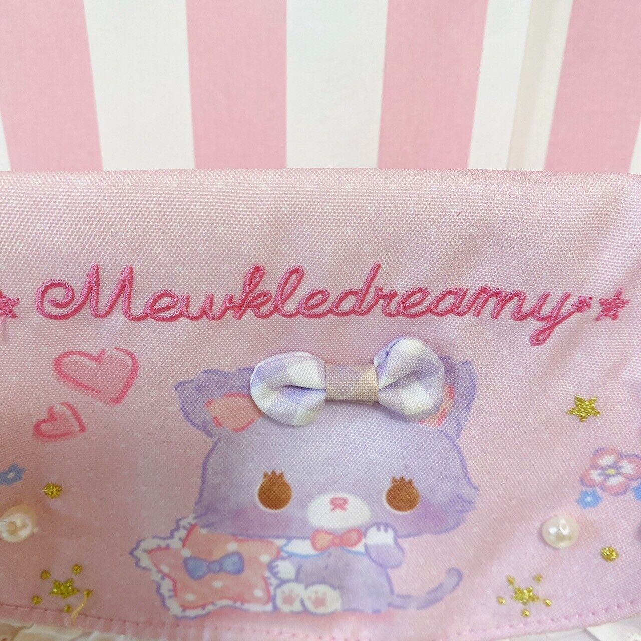 Sanrio Mewkledreamy Pochette Pouch Pink Cat Frill Flower Ribbon Heart Kawaii