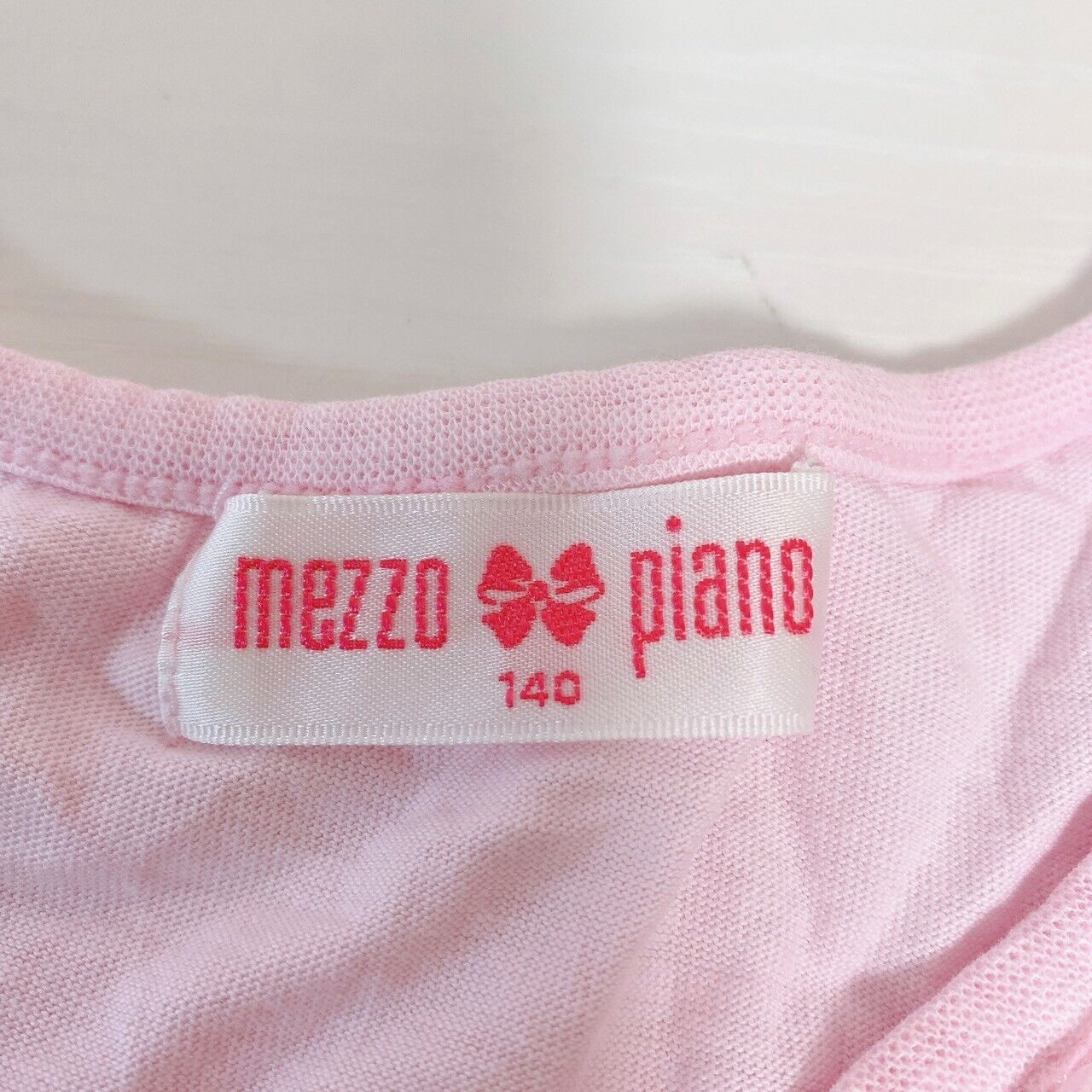 Mezzo Piano One Piece 140cm Pink Strawberry Frill Ribbon Short Sleeve Plaid Rare