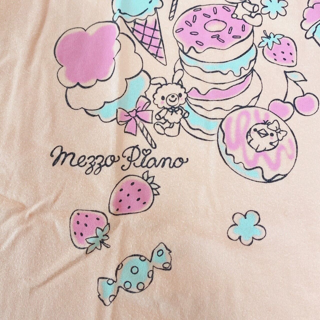 Mezzo Piano 140cm Tops T-shirt Orange Frill Bear Cupcake Strawberry Character