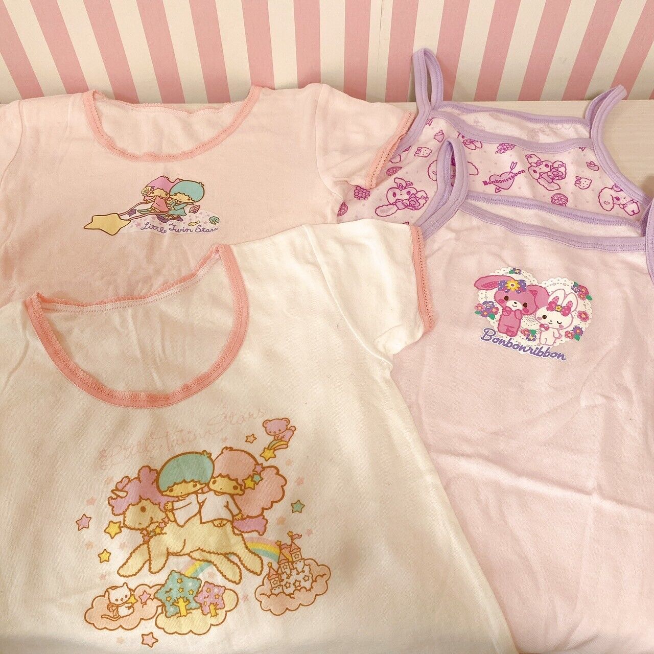 Sanrio  Bonbon Ribon Little Twin Stars Camisole Clothing Underwear 4 Set Kawaii