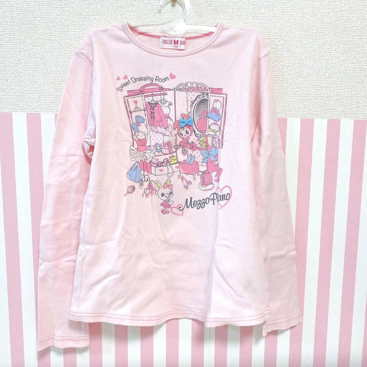 Mezzo Piano Long Sleeve T-Shirt 140cm Pink Berrie-chan Tops Dresser Ribbon Rare