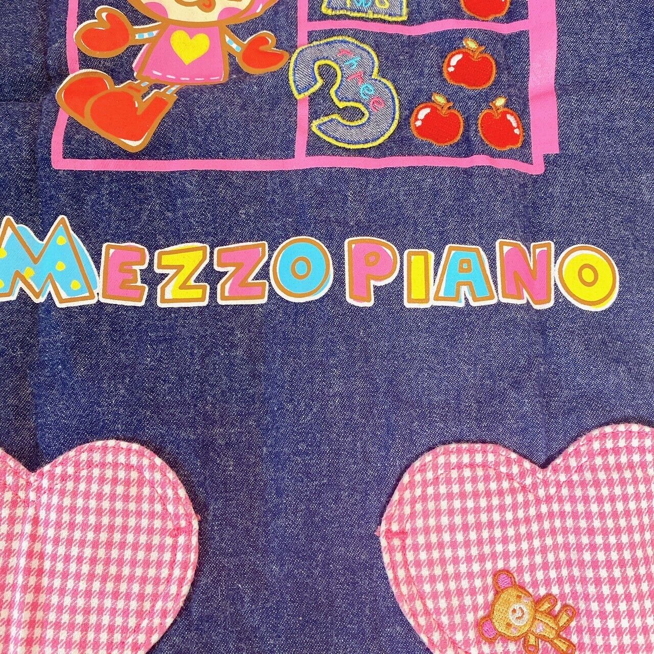 Mezzo Piano Denim Shirt One Piece Long Sleeve 120cm Pink Plaid Berrie-chan Heart