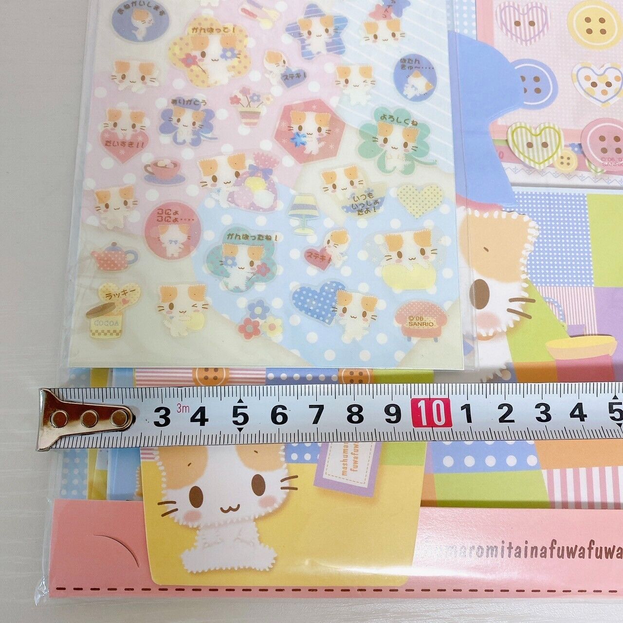 Sanrio Masyumaro Fluffy Fuwa Fuwa Nyanko Marshmallow Stationery Set Letter Rare