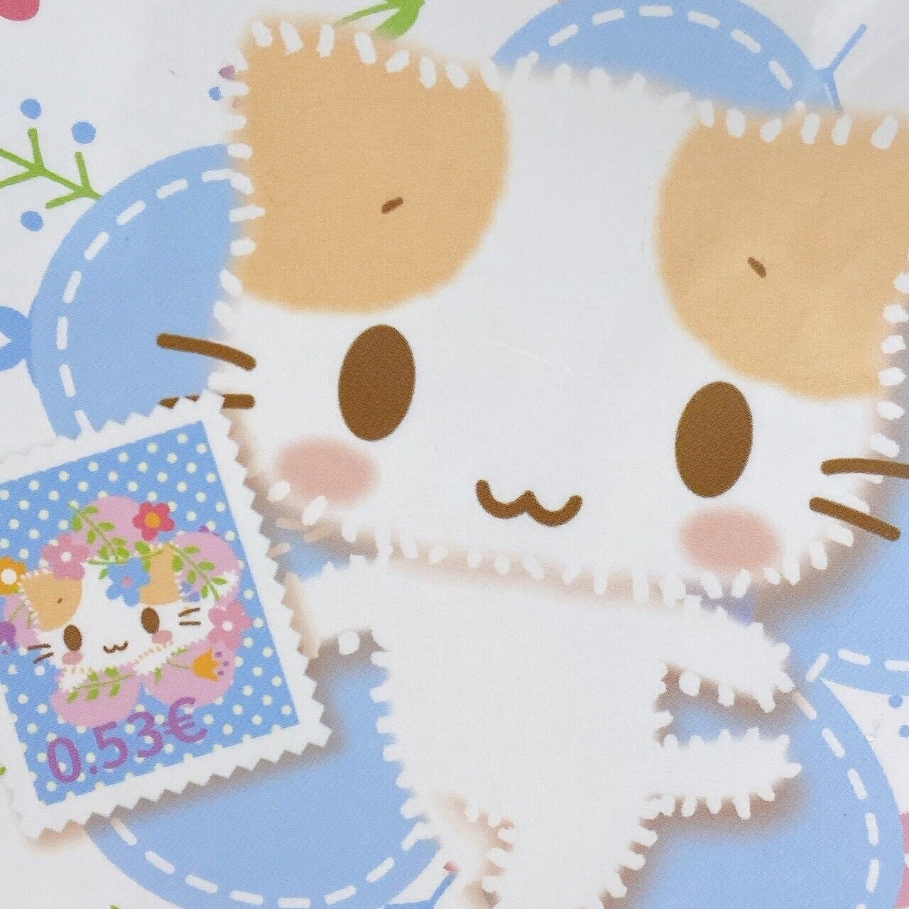 Sanrio Masyumaro Fluffy Fuwa Fuwa Nyanko Marshmallow Post Card Stationery Memo