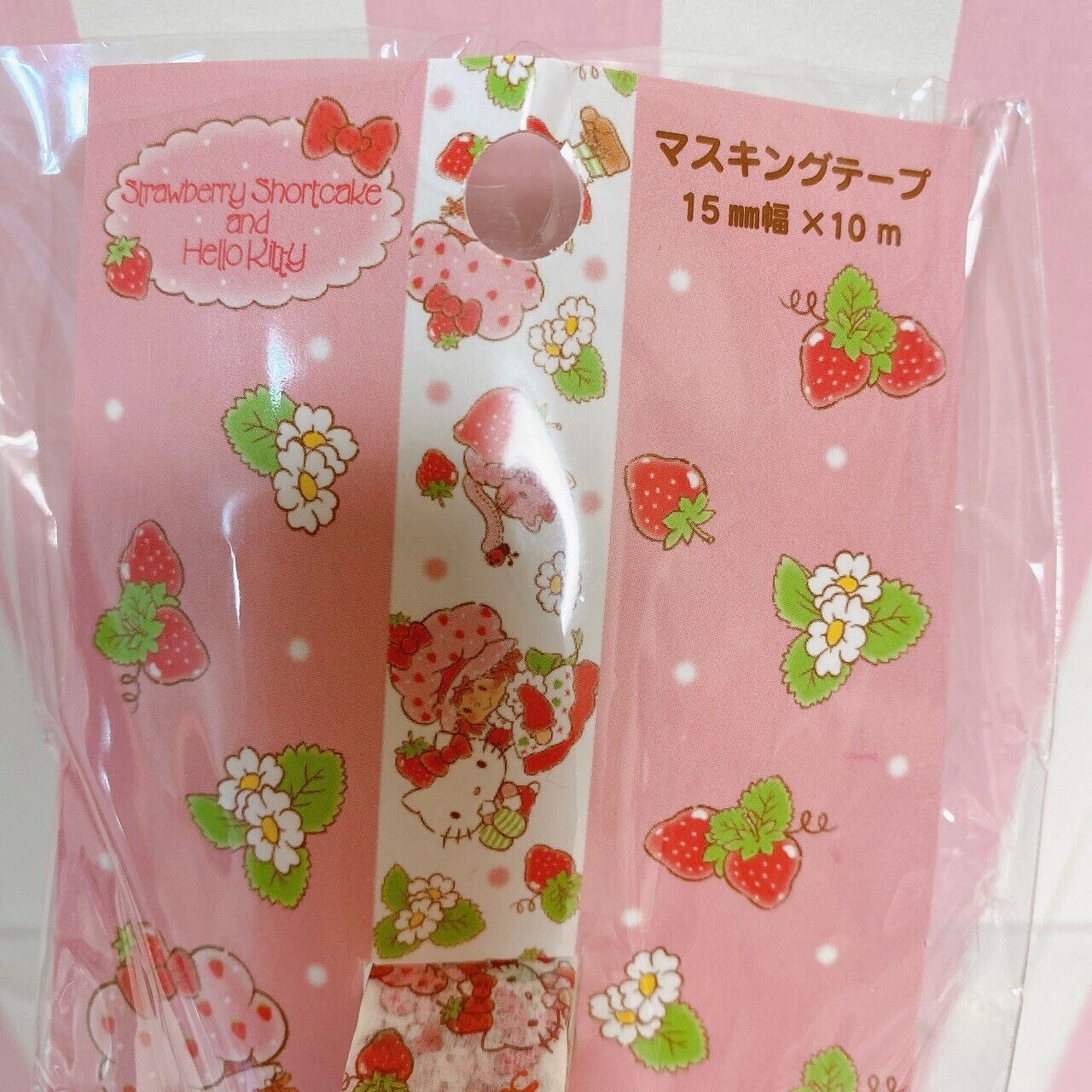 Sanrio Hello Kitty Strawberry Shortcake Collaboration Masking Tape Set 2 Pink