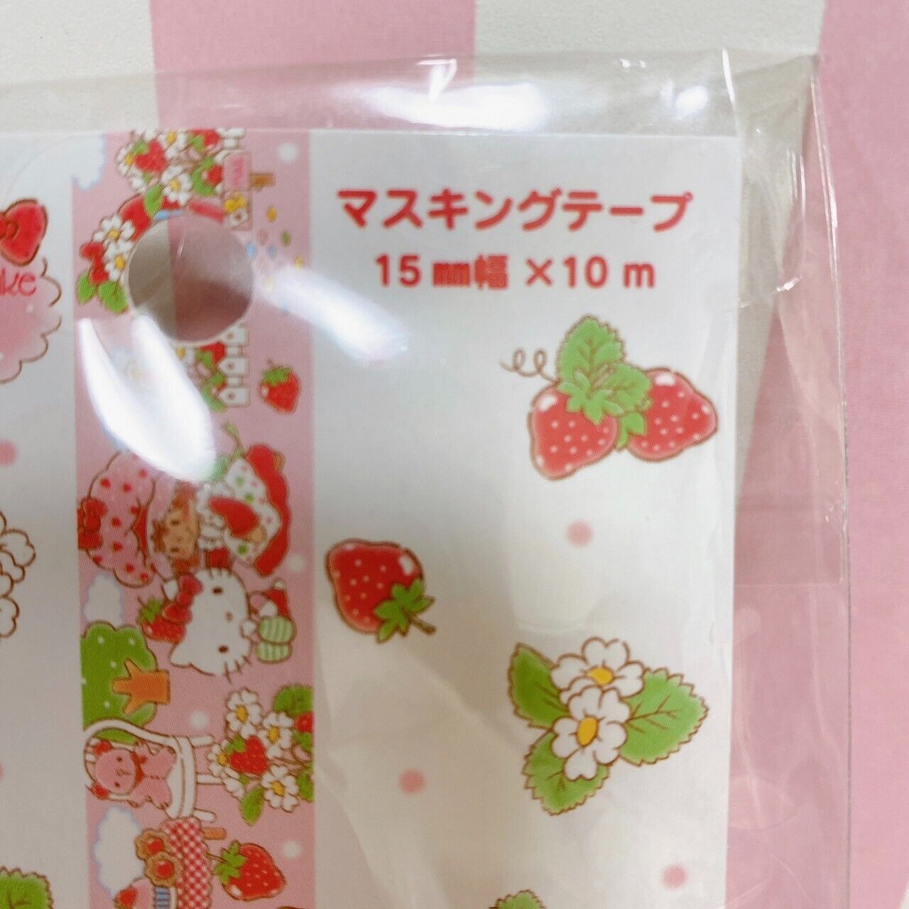 Sanrio Hello Kitty Strawberry Shortcake Collaboration Masking Tape Set 2 Pink