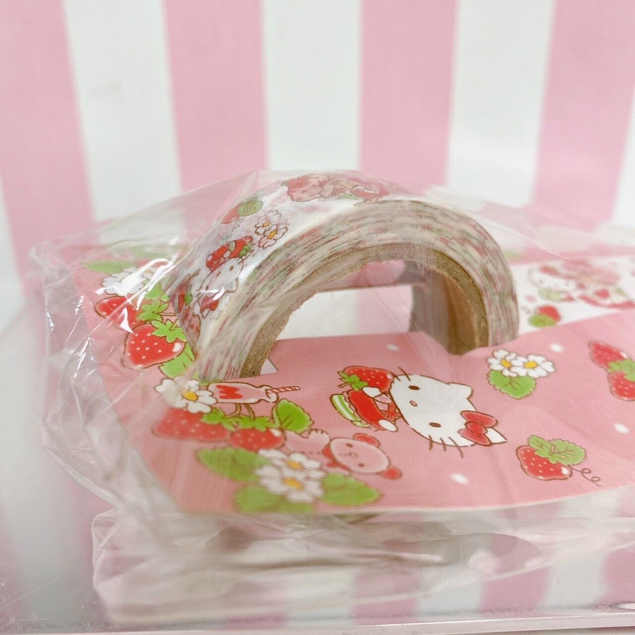 Sanrio Hello Kitty Strawberry Shortcake Collaboration Masking Tape Set 2 Pink