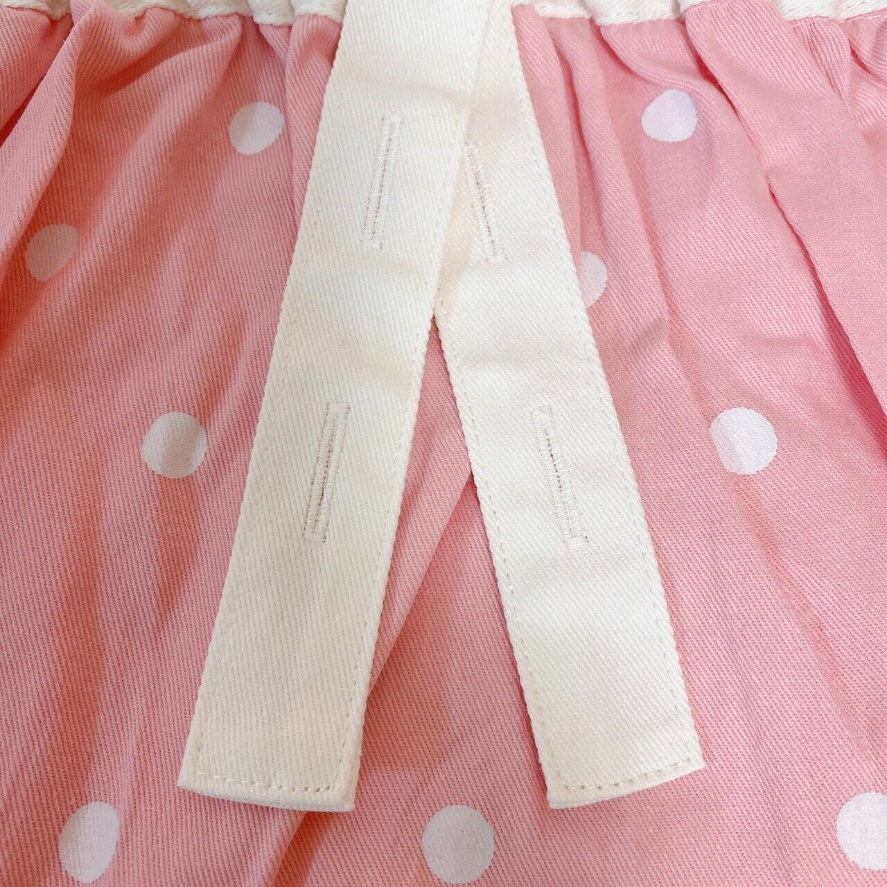 Mother Garden Apron Strawberry Pink Blue 90 110 cm Frill Ribbon Flower Pocket