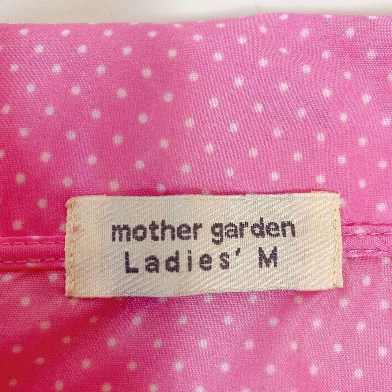 Mother Garden Jumper Cloth Adult Size Pink Cherry Nylon dot pattern Zipper Rare