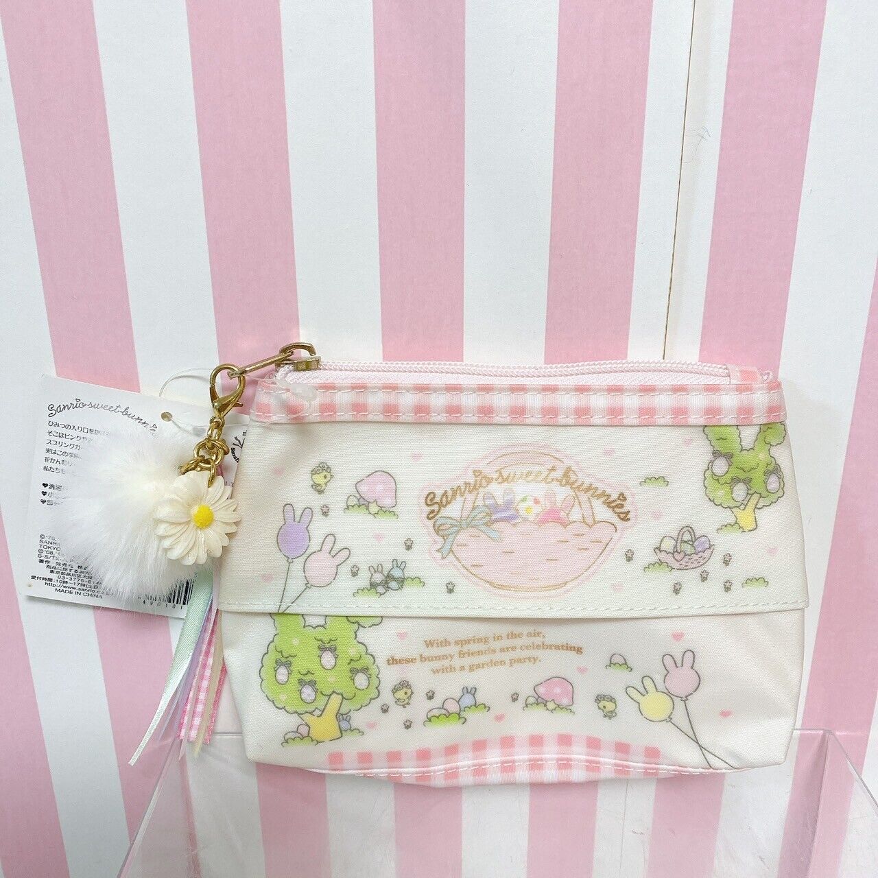 Sanrio Sugar Bunnies Pouch  My Melody Wish Me Mel Bonbon Ribbon Marron Cream