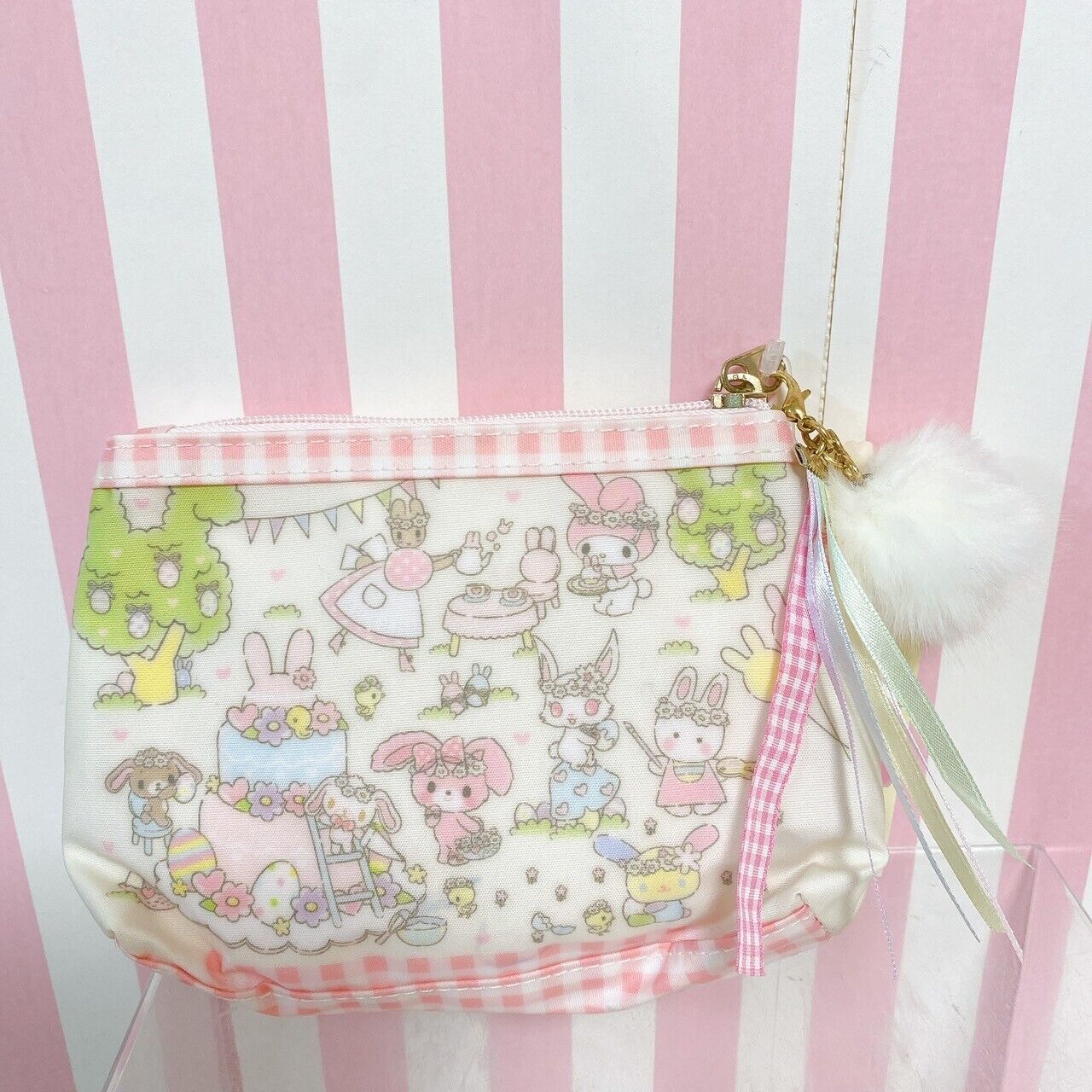 Sanrio Sugar Bunnies Pouch  My Melody Wish Me Mel Bonbon Ribbon Marron Cream