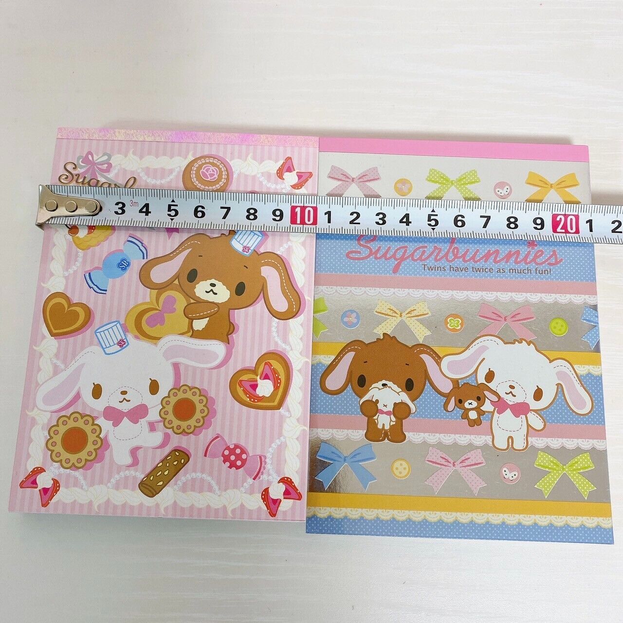 Sanrio Sugar Bunnies Shirousa Kurousa Stationery Memo Notepad Ribbon Sweets Rare