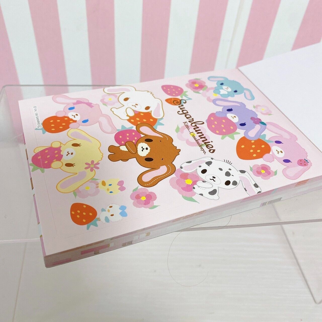 Sanrio Sugar Bunnies Shirousa Kurousa Stationery Memo Notepad Ribbon Sweets Rare