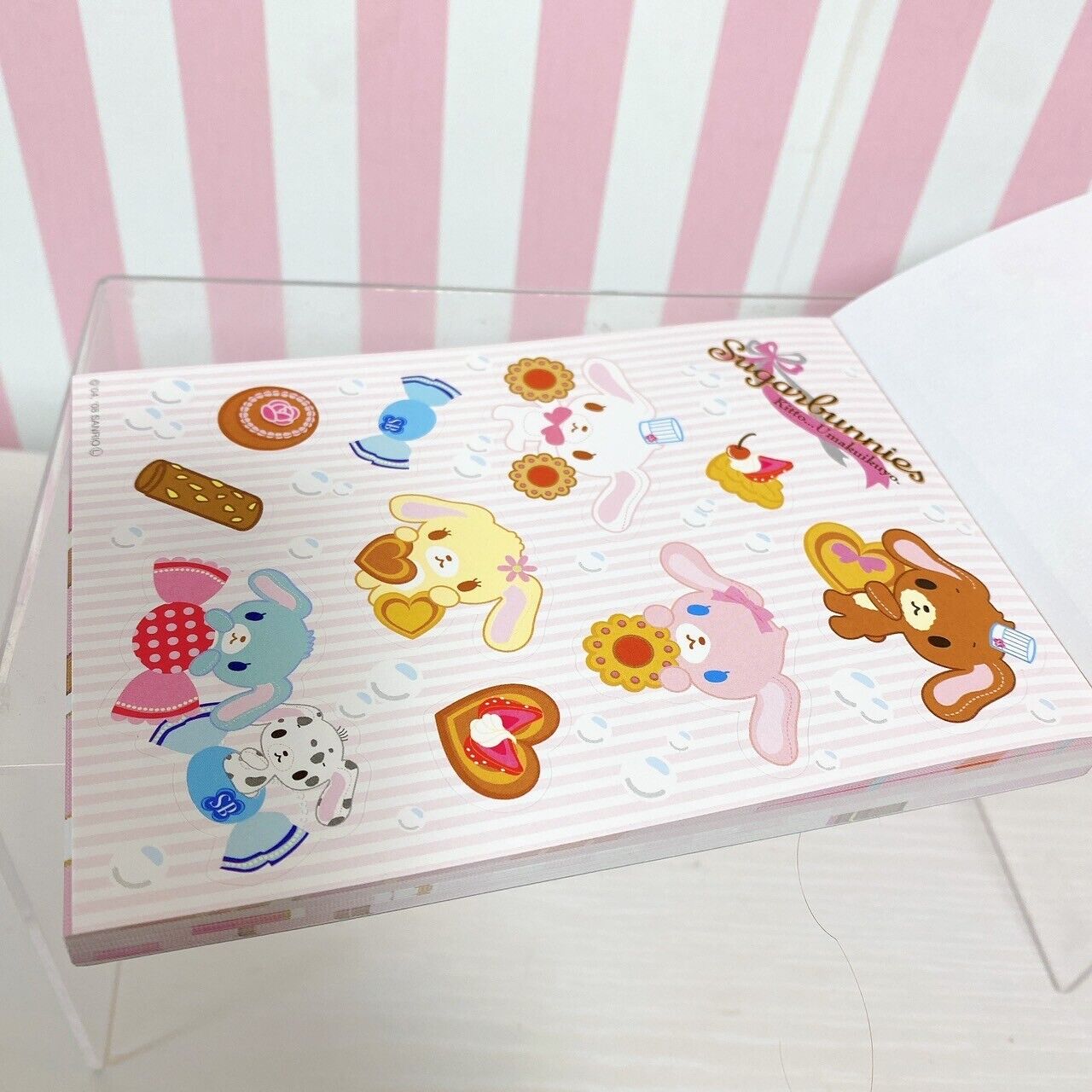 Sanrio Sugar Bunnies Shirousa Kurousa Stationery Memo Notepad Ribbon Sweets Rare