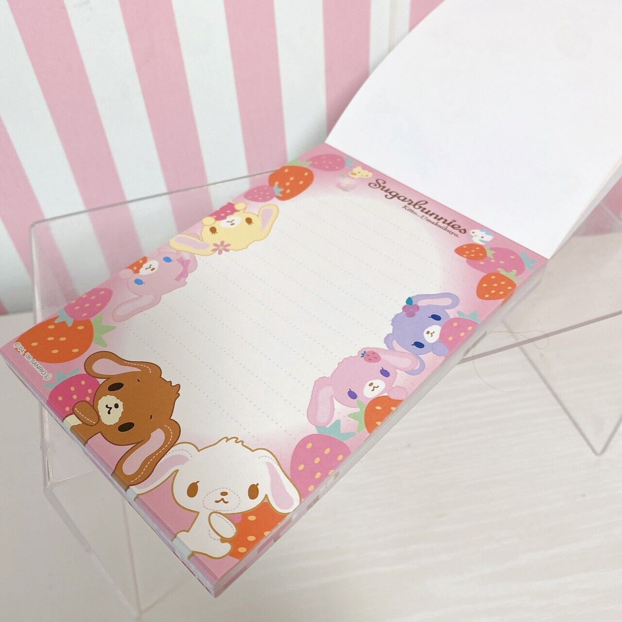 Sanrio Sugar Bunnies Shirousa Kurousa Stationery Memo Notepad Ribbon Sweets Rare