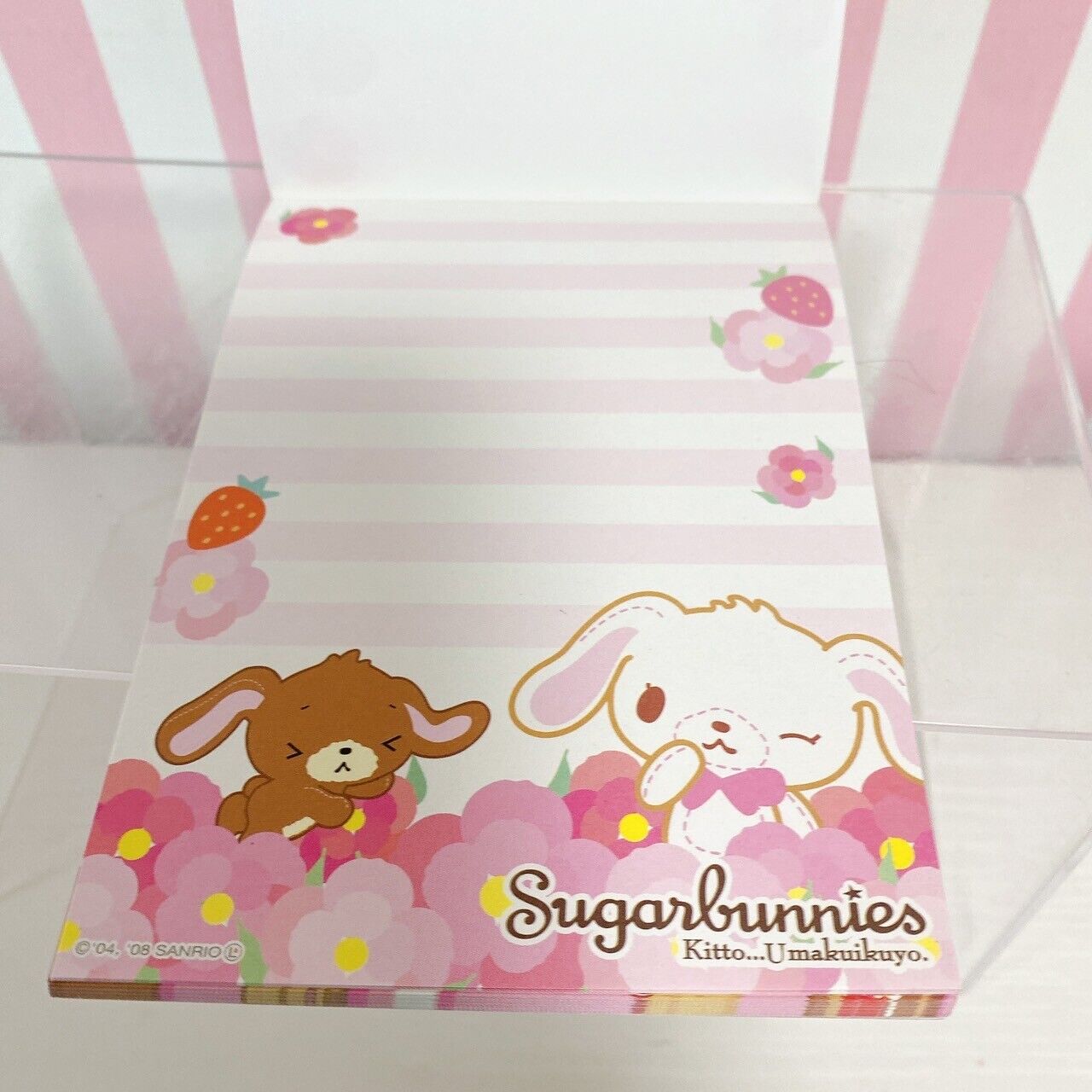 Sanrio Sugar Bunnies Shirousa Kurousa Stationery Memo Notepad Ribbon Sweets Rare