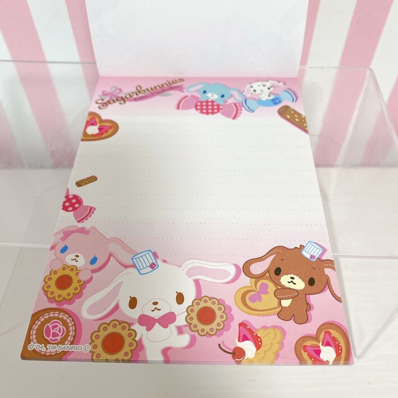 Sanrio Sugar Bunnies Shirousa Kurousa Stationery Memo Notepad Ribbon Sweets Rare