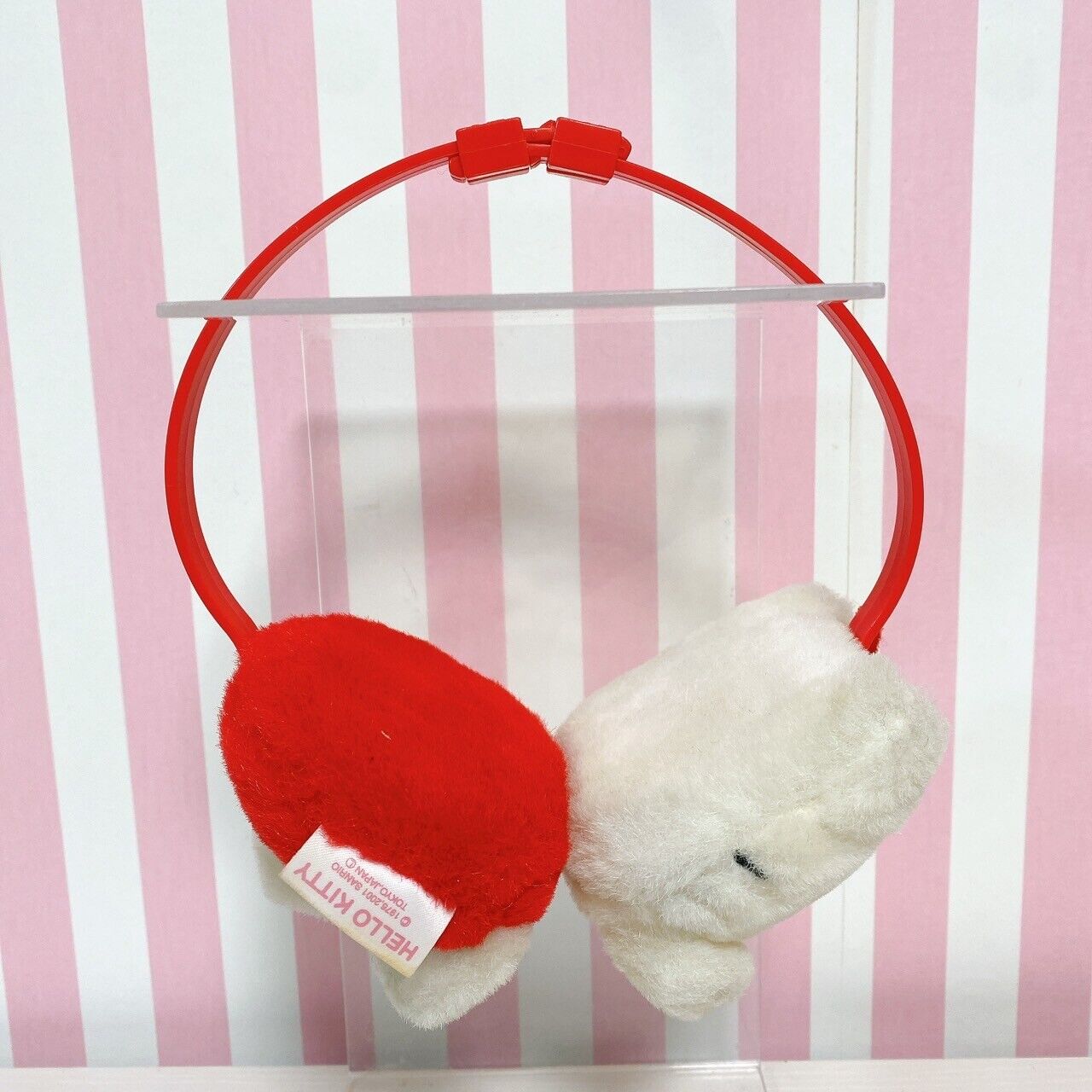 Sanrio Hello Kitty Earmuff White Red Plush Soft Toy Flower Winter Accessory Rare