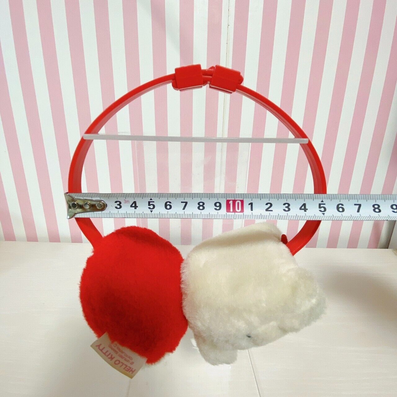 Sanrio Hello Kitty Earmuff White Red Plush Soft Toy Flower Winter Accessory Rare