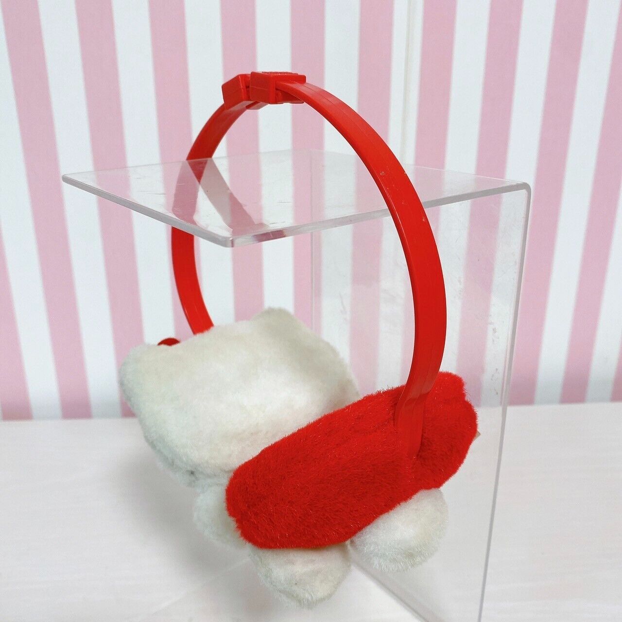 Sanrio Hello Kitty Earmuff White Red Plush Soft Toy Flower Winter Accessory Rare