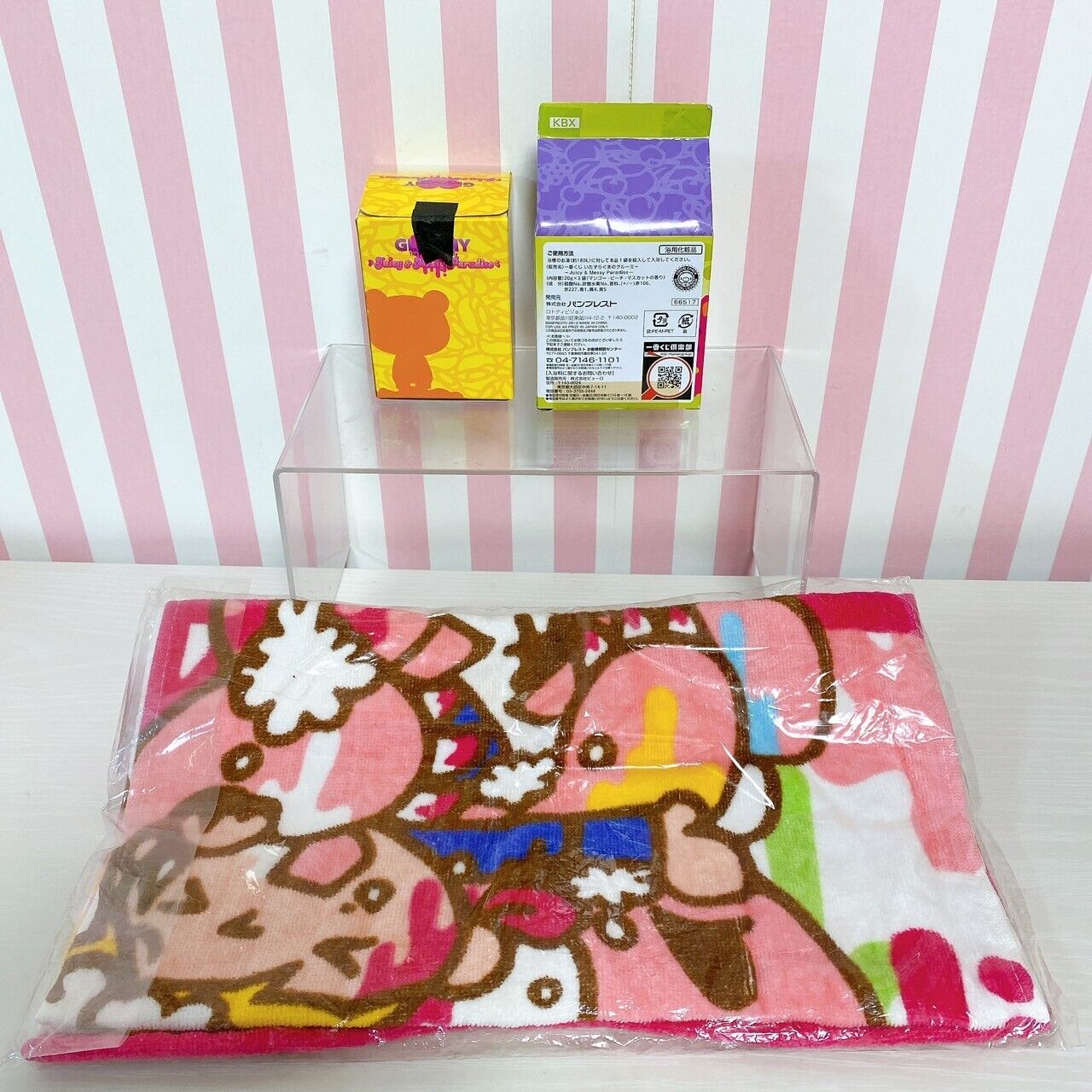 TAiTo Gloomy Bloody Bear Face Towel Figure Bath Additive Set 3 Pink Yellow Rare