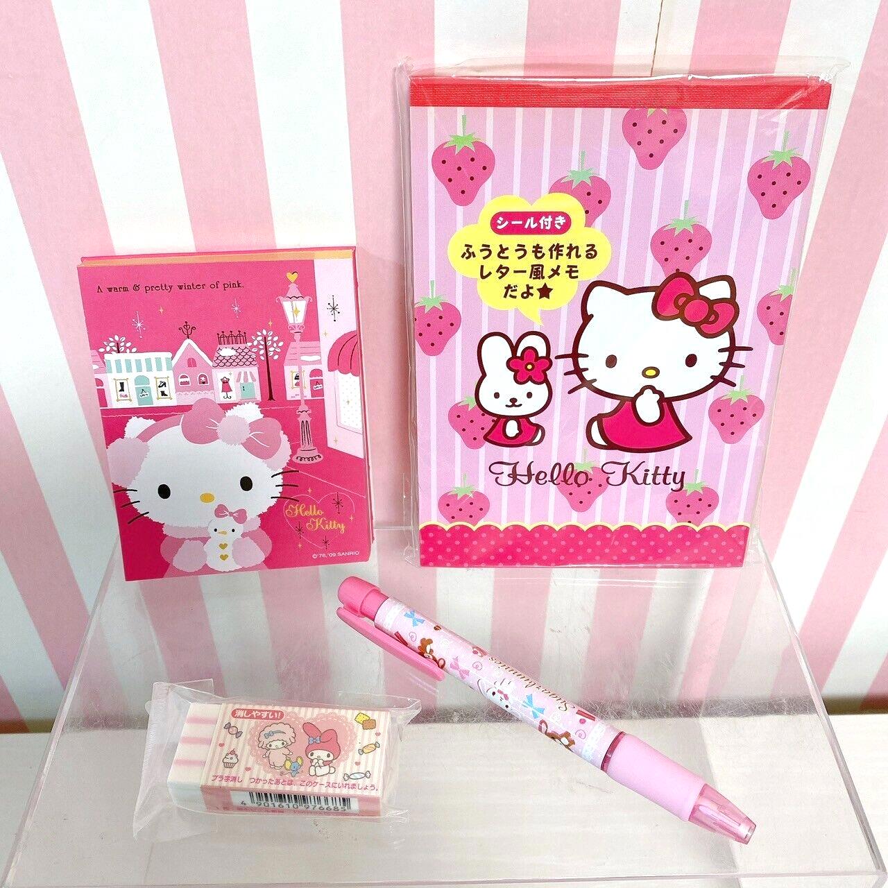 Sanrio Sugar Bunnies Hello Kitty My Melody Stationery Set Pen Eraser Memo Letter