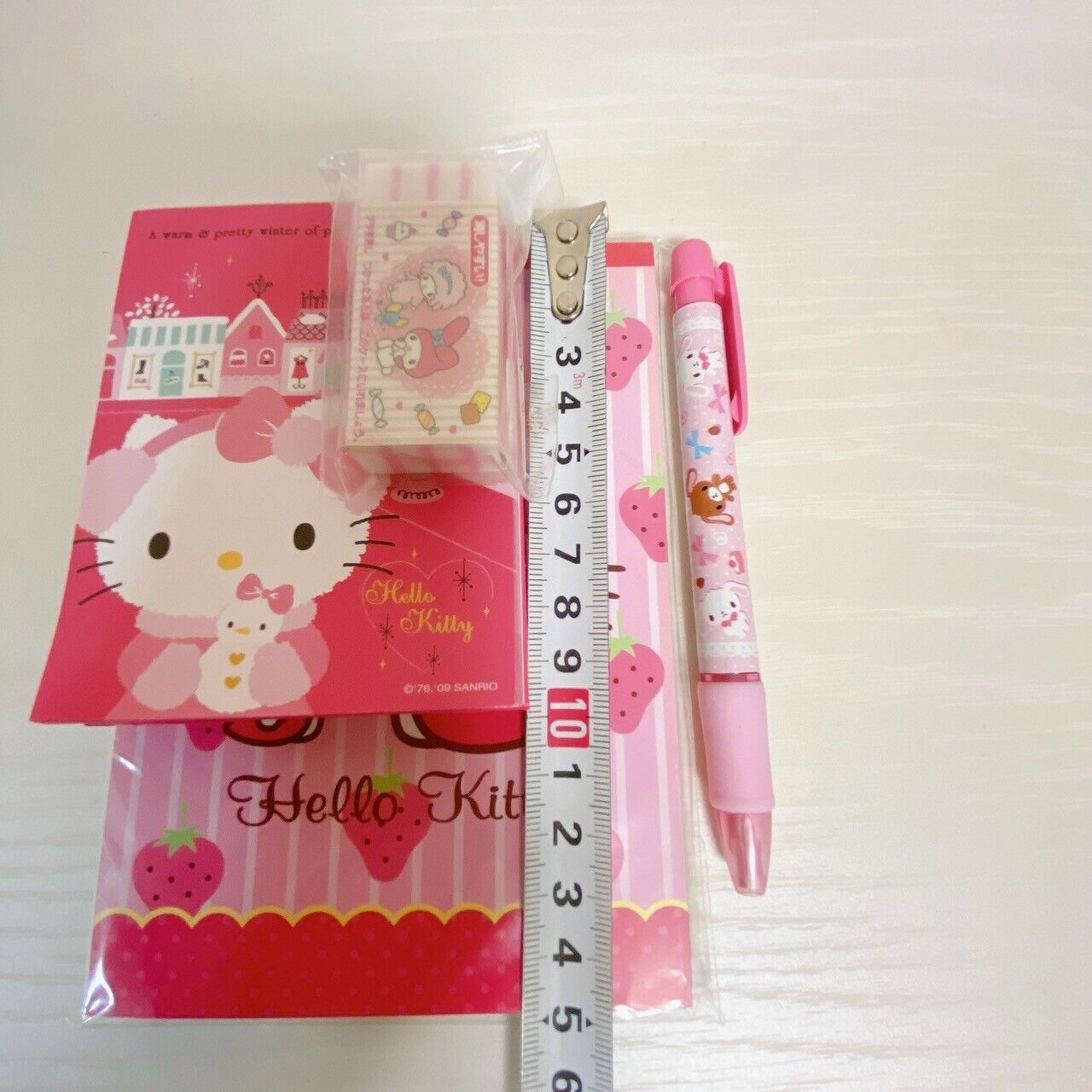 Sanrio Sugar Bunnies Hello Kitty My Melody Stationery Set Pen Eraser Memo Letter