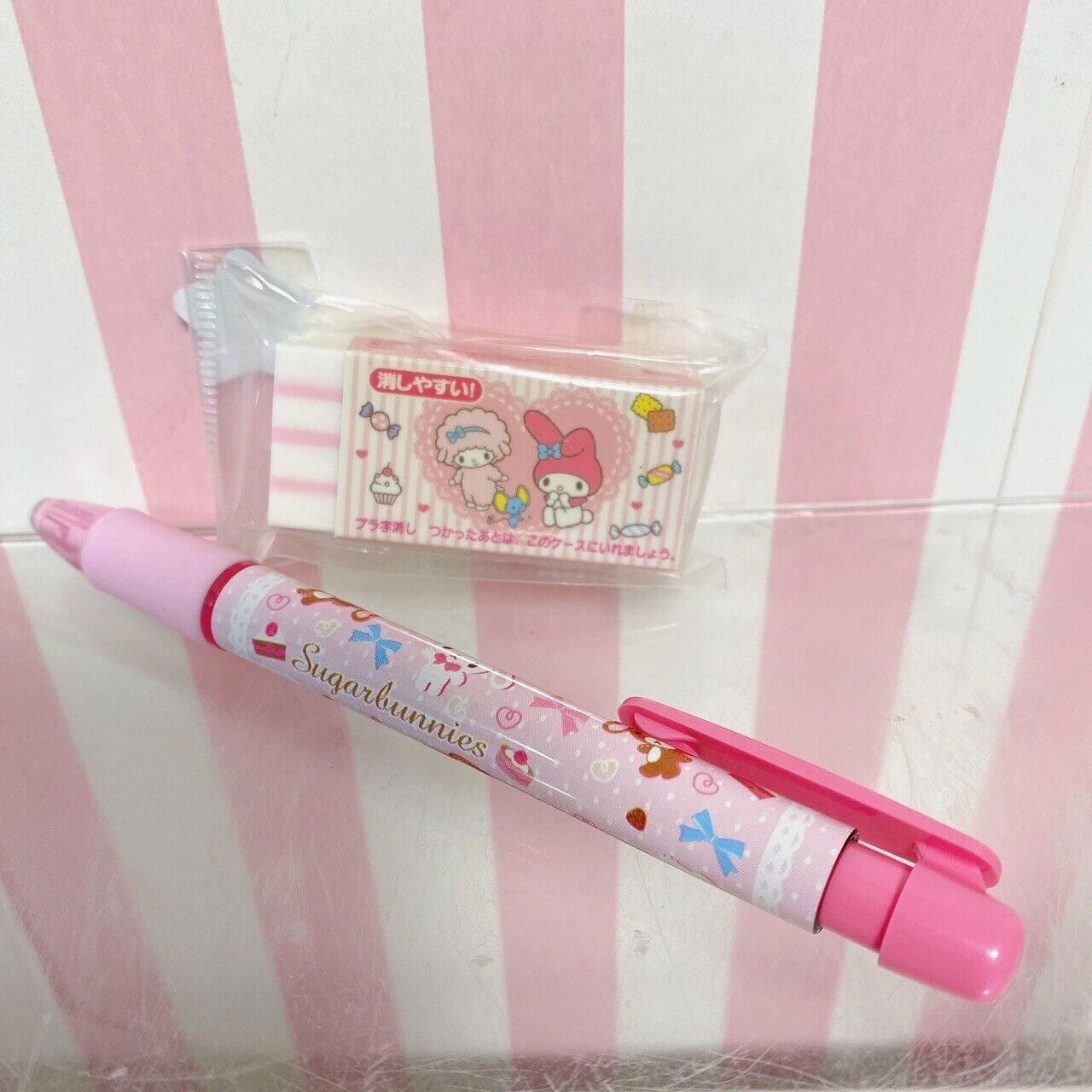 Sanrio Sugar Bunnies Hello Kitty My Melody Stationery Set Pen Eraser Memo Letter