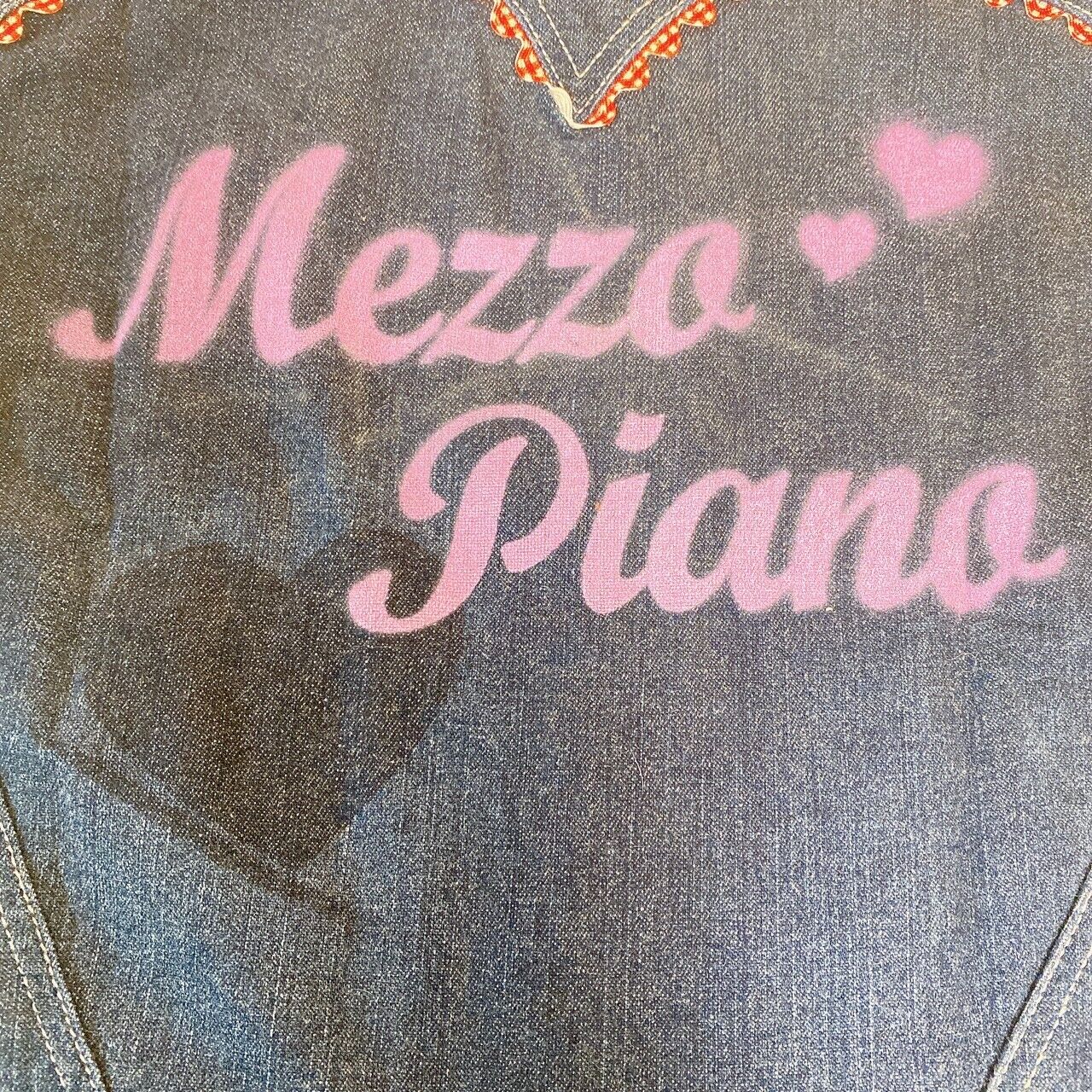 Mezzo Piano Dress 140 Denim Strawberry Heart Frill Sparkling Fruit Kawaii Rare