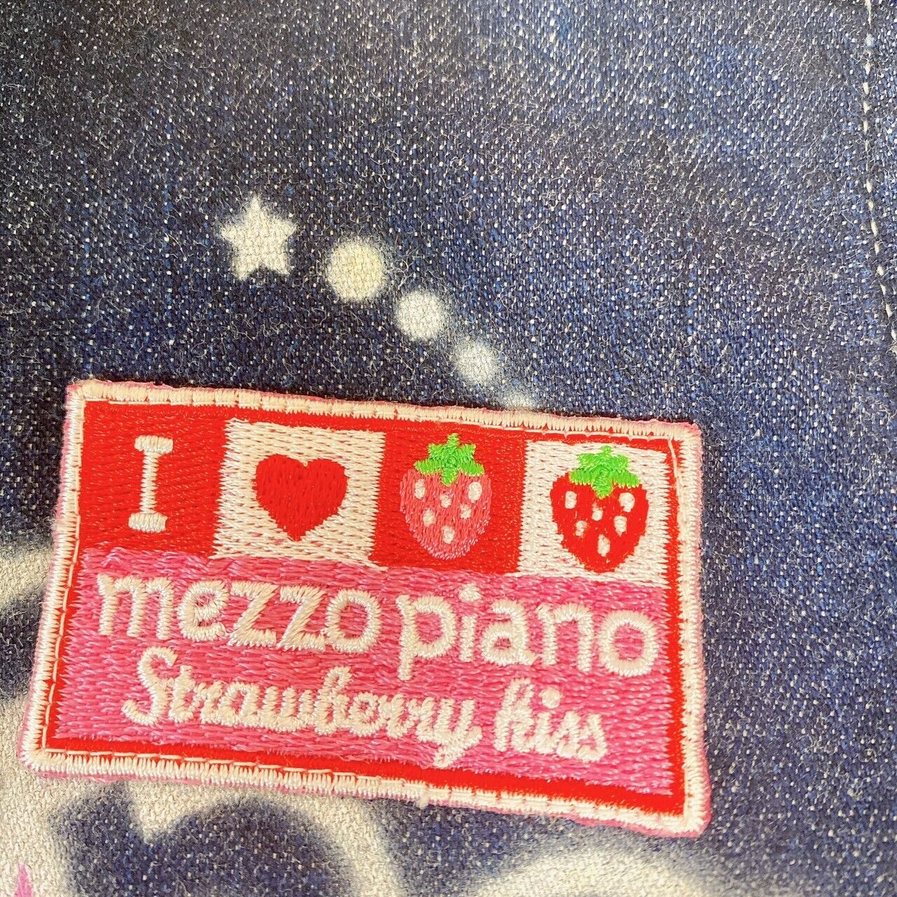 Mezzo Piano Dress 140 Denim Strawberry Heart Frill Sparkling Fruit Kawaii Rare