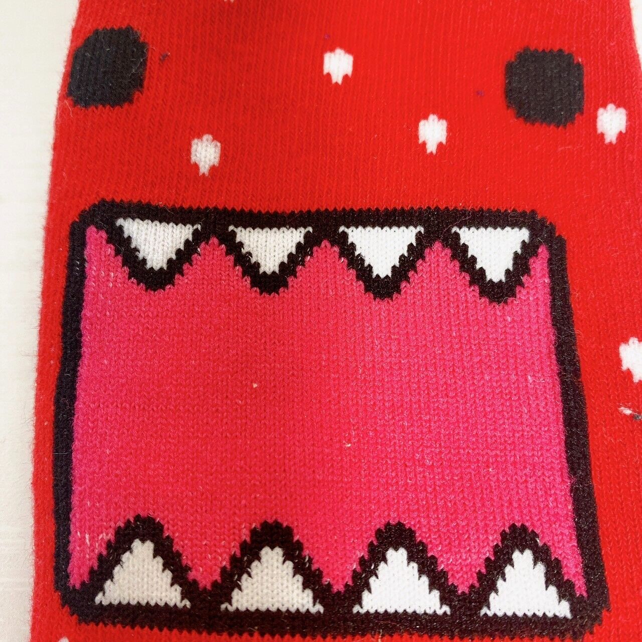 DOMO kun Strawberry Socks Red 22~24cm 8.6~9.4in Unused NHK Character Kawaii Rare